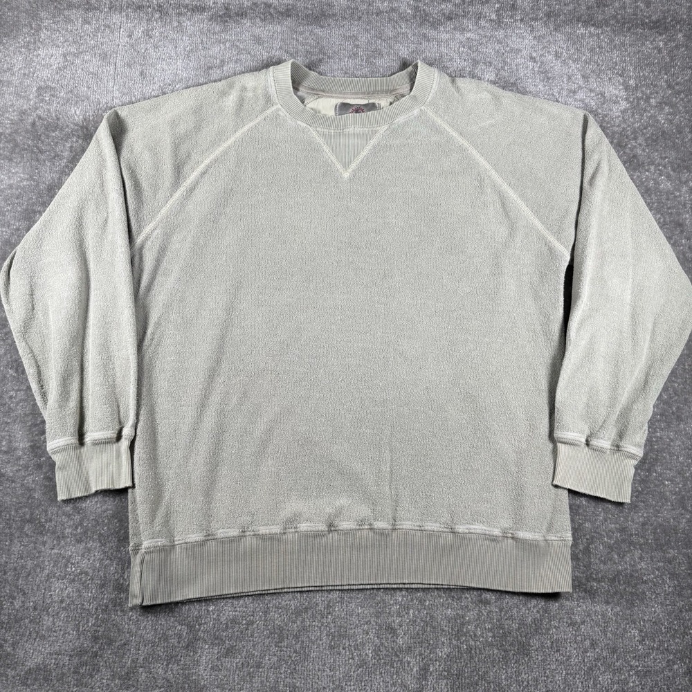 VTG The Territory Ahead Sweatshirt Men's Medium‎ Light Green Burnout Flax Blend